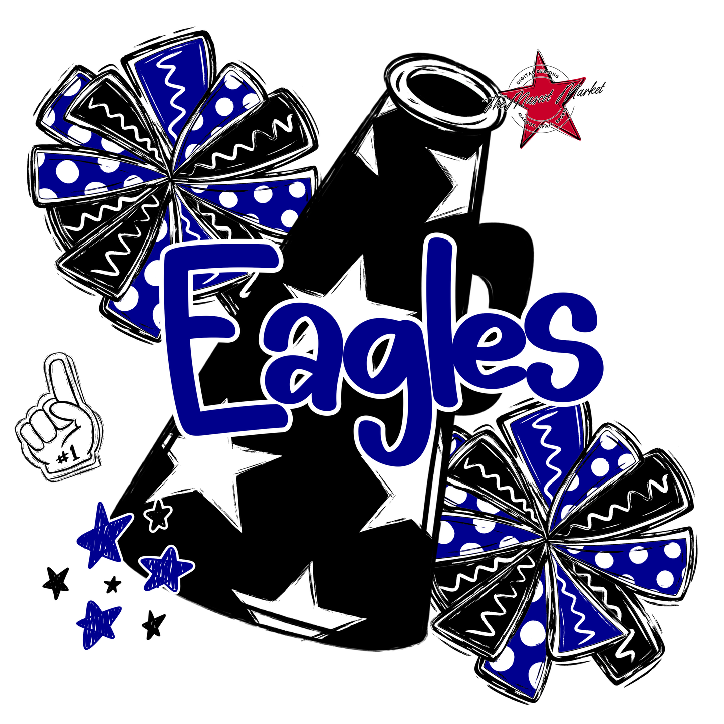 Eagles Alpha Cheer Megaphone-Blue