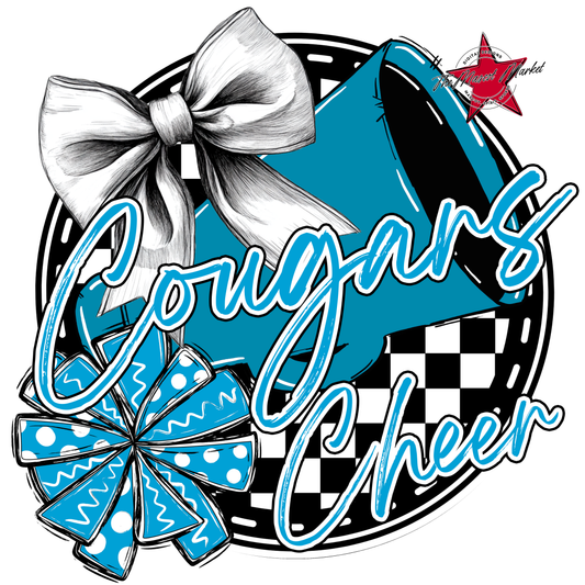 Cougars Circle Cheer Design-Carolina Blue