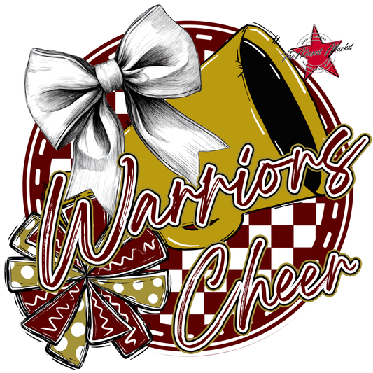 Warriors Circle Cheer Design-Maroon-Gold