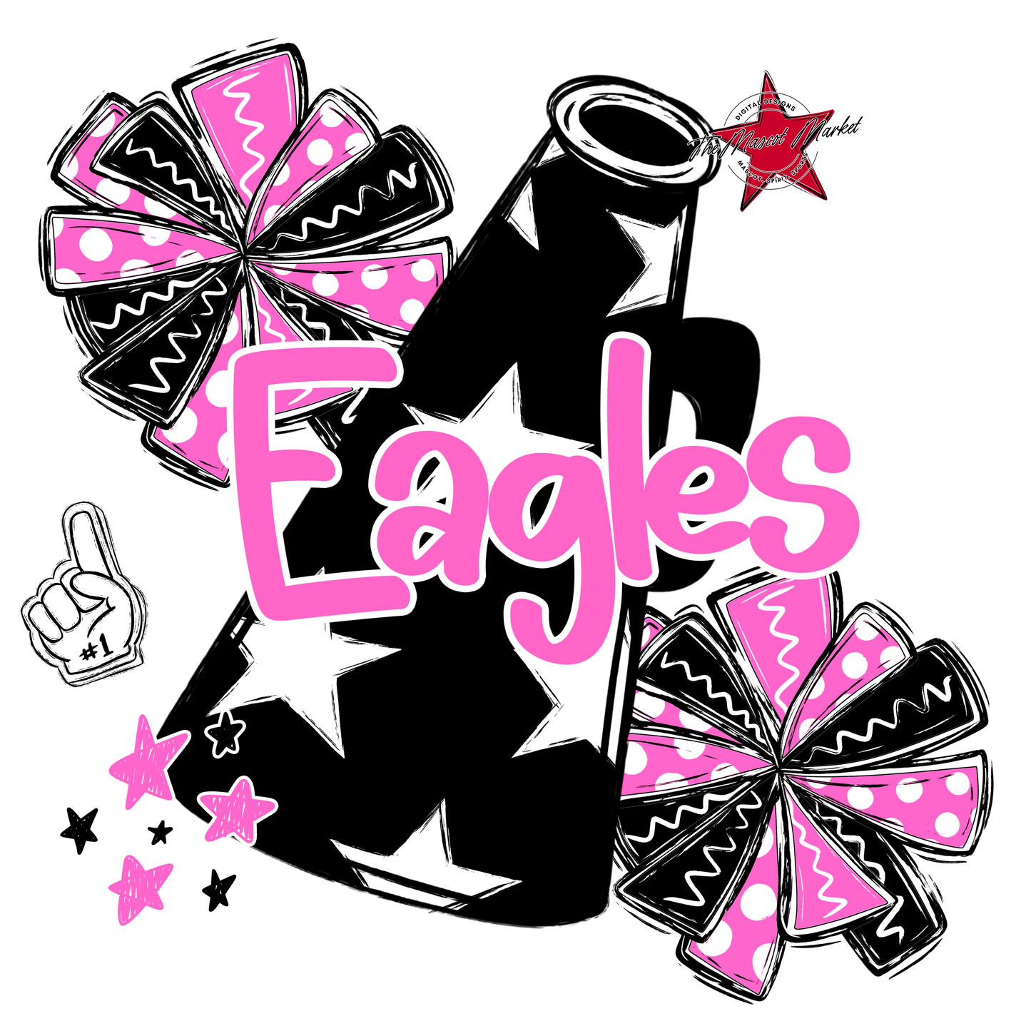 Eagles Alpha Cheer Megaphone-Baby Pink