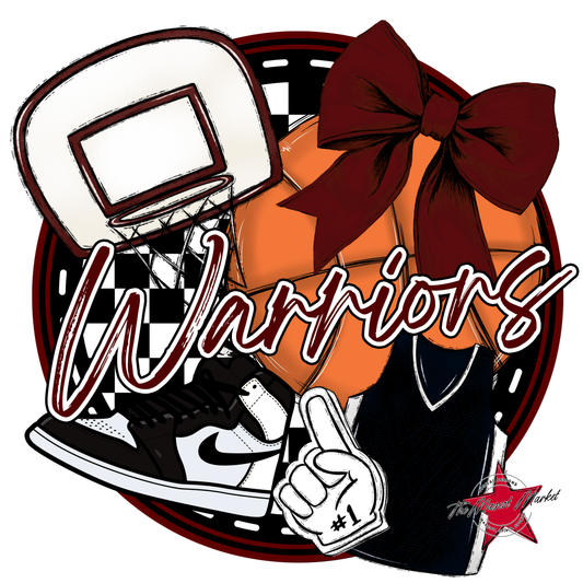 Warriors Circle Basketball Design-Maroon