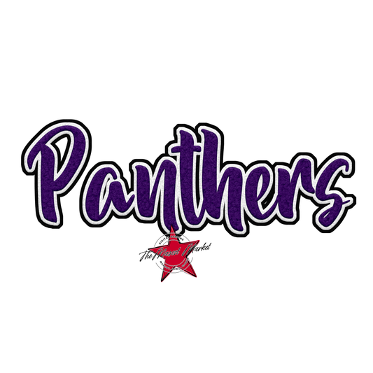 Panthers Faux Chenille Patch-Purple