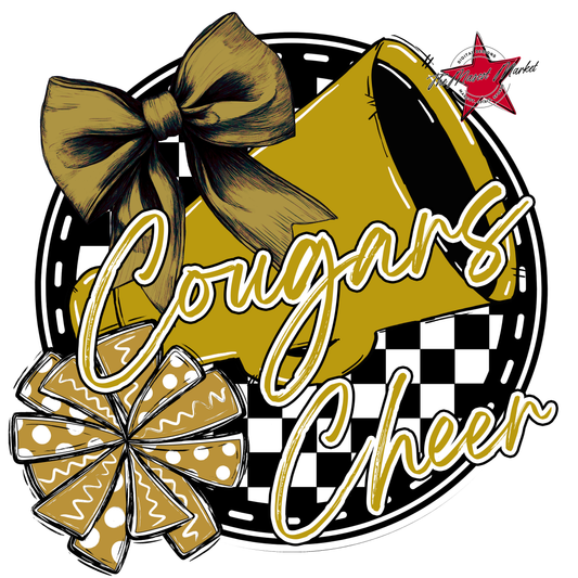 Cougars Circle Cheer Design-Gold