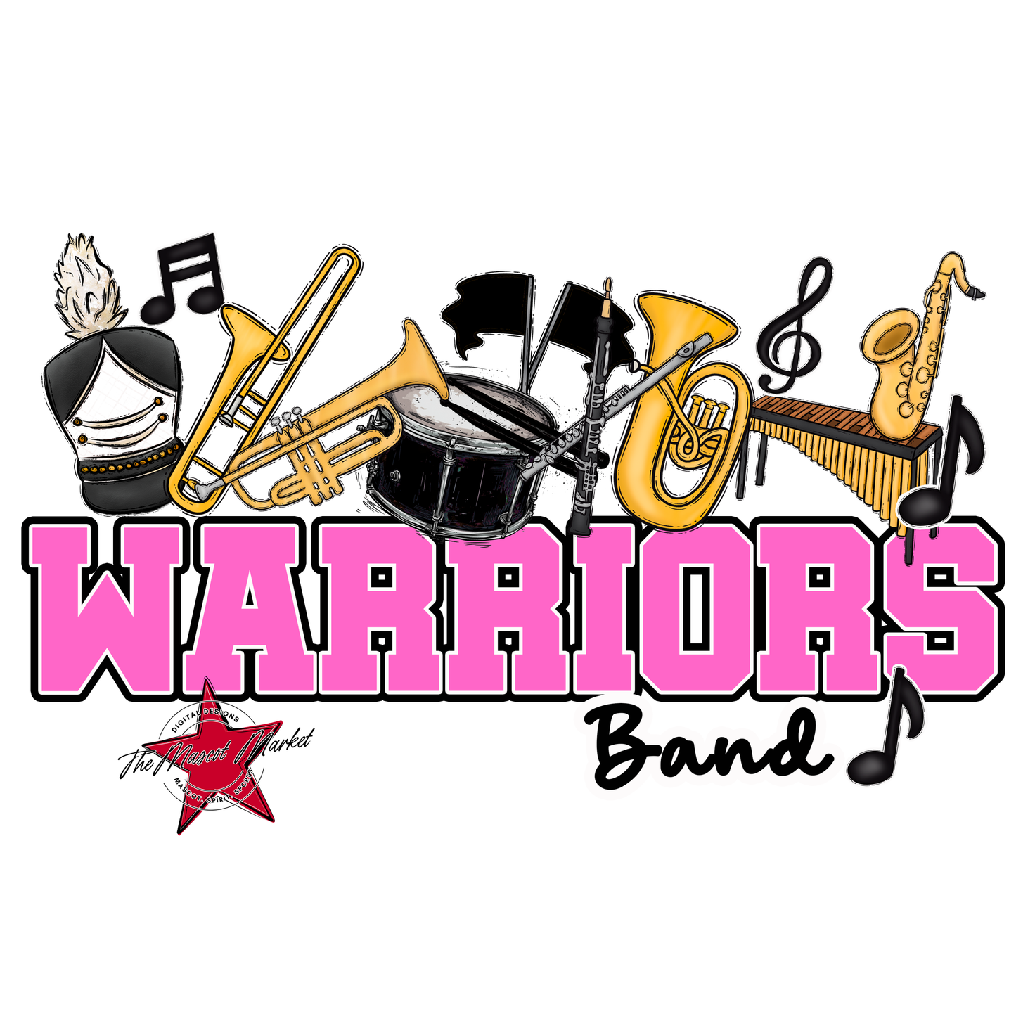 Warriors Varsity Band-Baby Pink