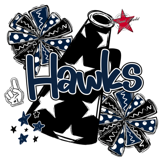 Hawks Alpha Megaphone Design-Navy