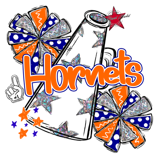Hornets Alpha Megaphone Design-Blue-Orange