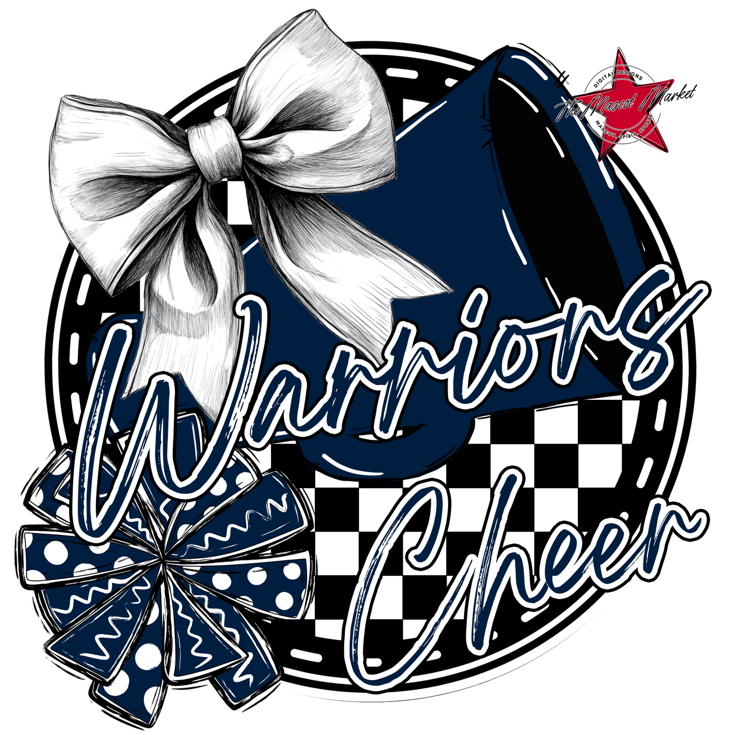 Warriors Circle Cheer Design-Navy