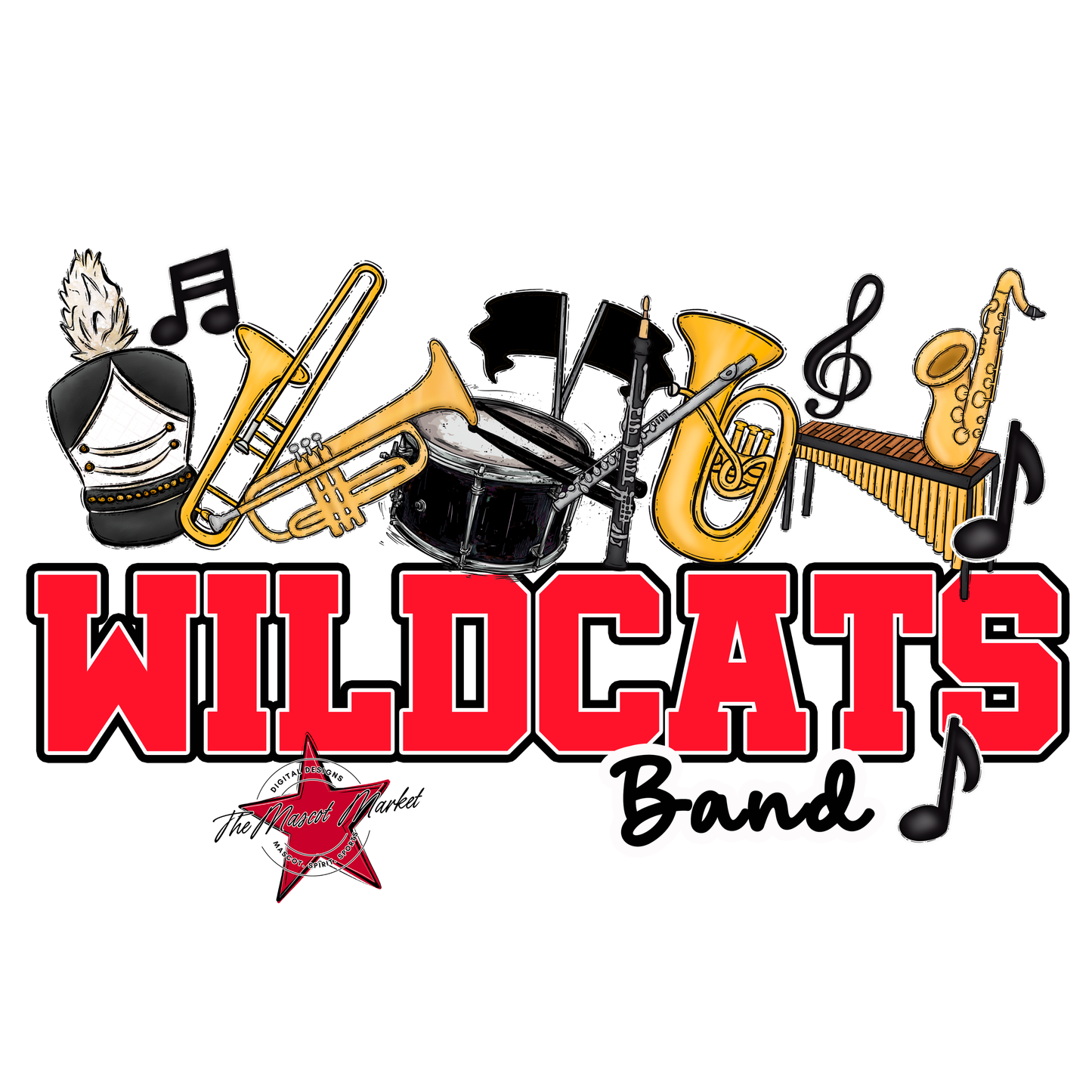 Wildcats Varsity Band-Bright Red