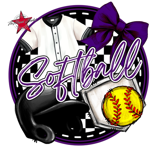 Circle Softball Design-Purple