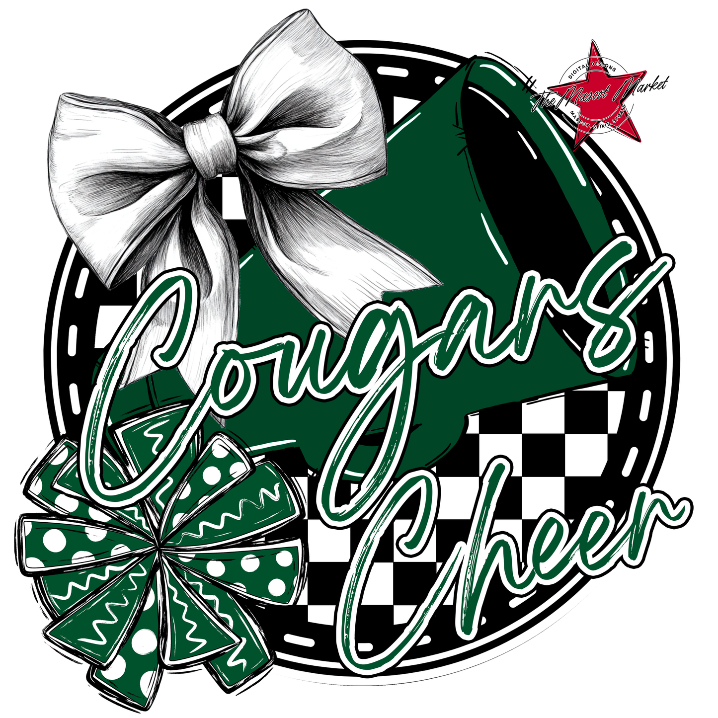 Cougars Circle Cheer Design-Green
