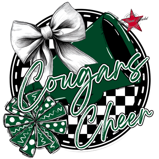 Cougars Circle Cheer Design-Green