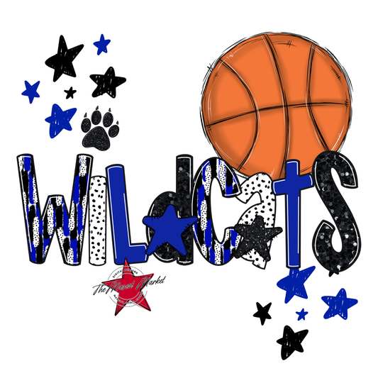 Wildcats Basketball Scrape-Royal Blue
