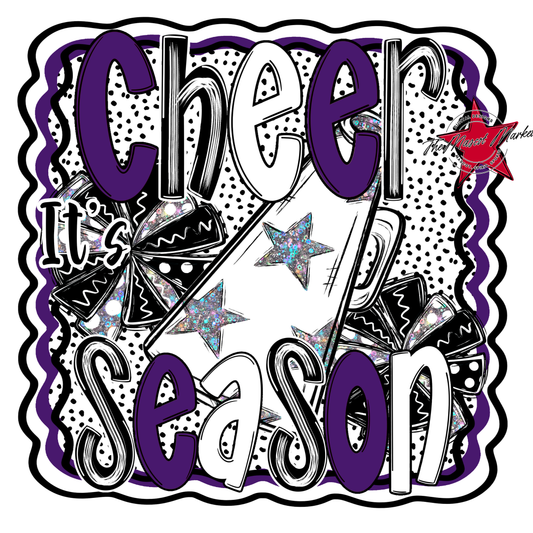 It's Cheer Season Dot Design-Purple