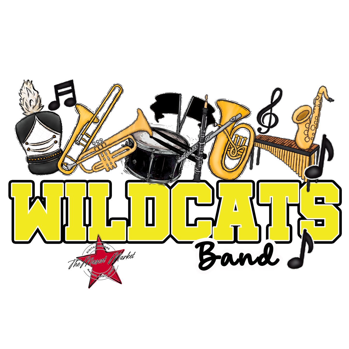 Wildcats Varsity Band-Bright Yellow