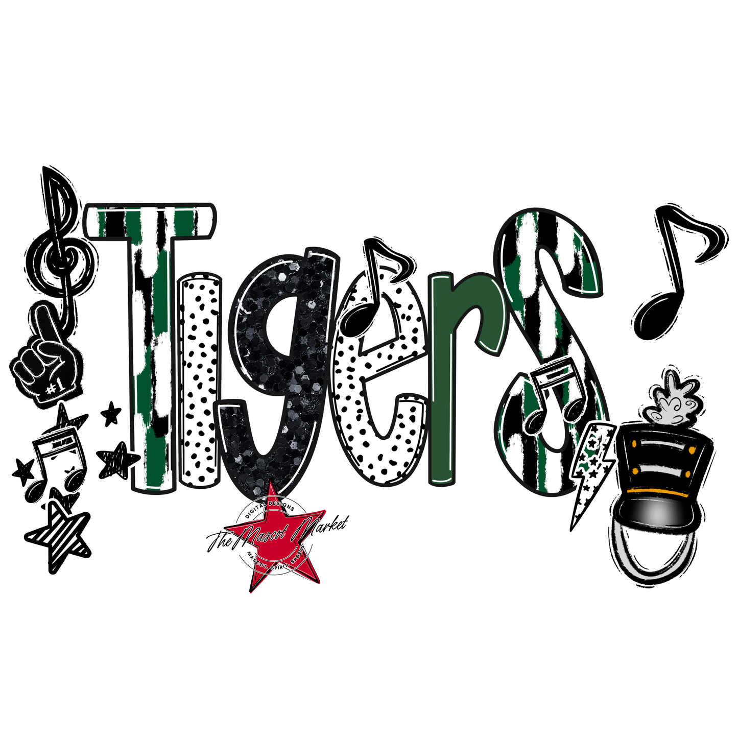Tigers Band Scrape-Green