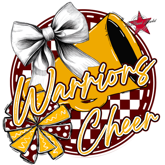 Warriors Circle Cheer Design-Maroon-Yellow