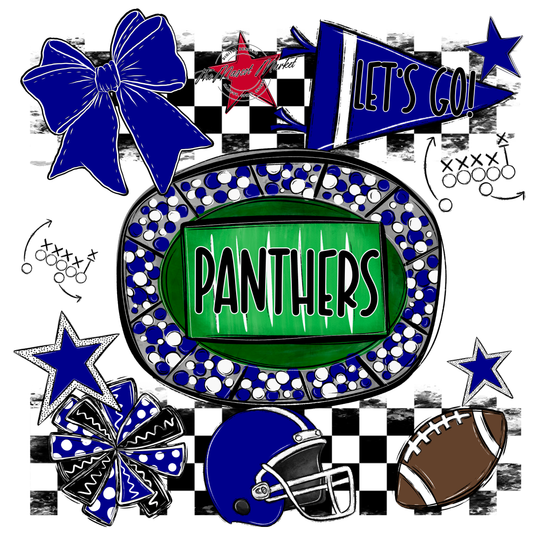 Panthers Checkers Spirit Design-Blue