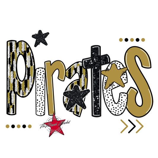 Pirates Brushstroke Alpha w Arrows-Gold