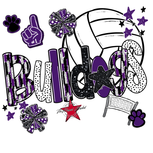Bulldogs Volleyball Scrape-Purple