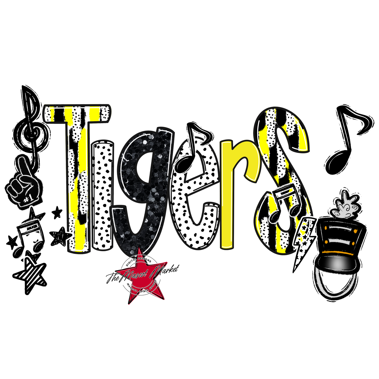 Tigers Band Scrape-Bright Yellow