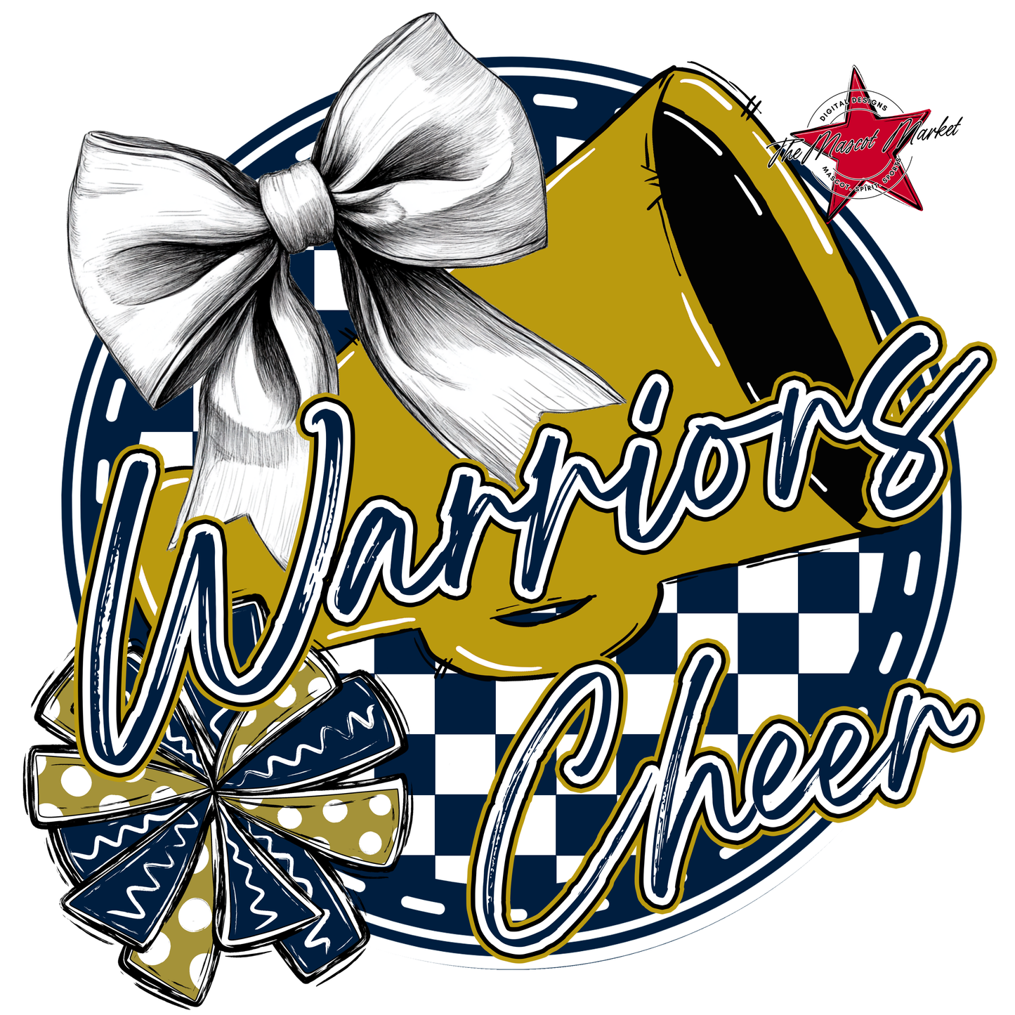 Warriors Circle Cheer Design-Navy-Gold