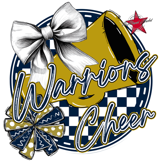 Warriors Circle Cheer Design-Navy-Gold