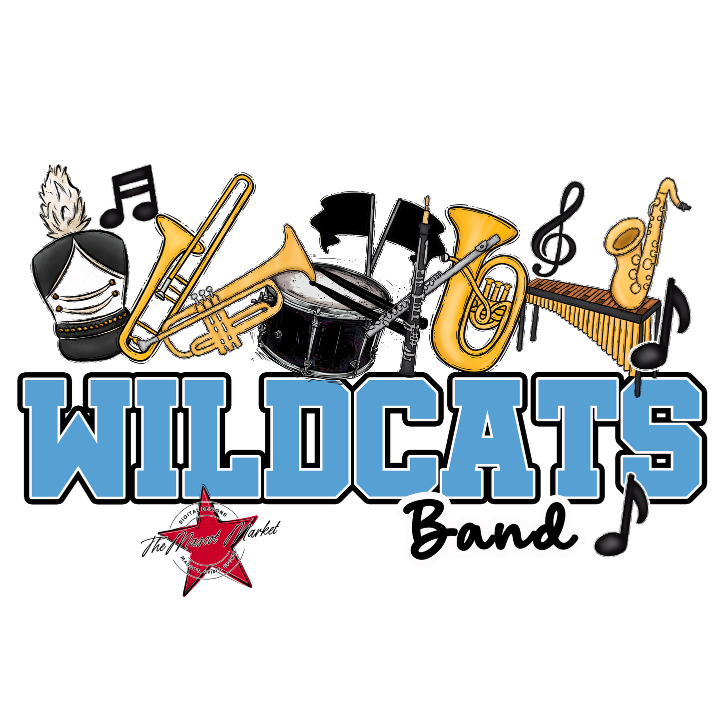 Wildcats Varsity Band-Carolina Blue