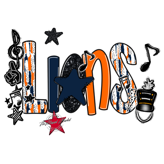 Lions Band Scrape-Navy-Orange