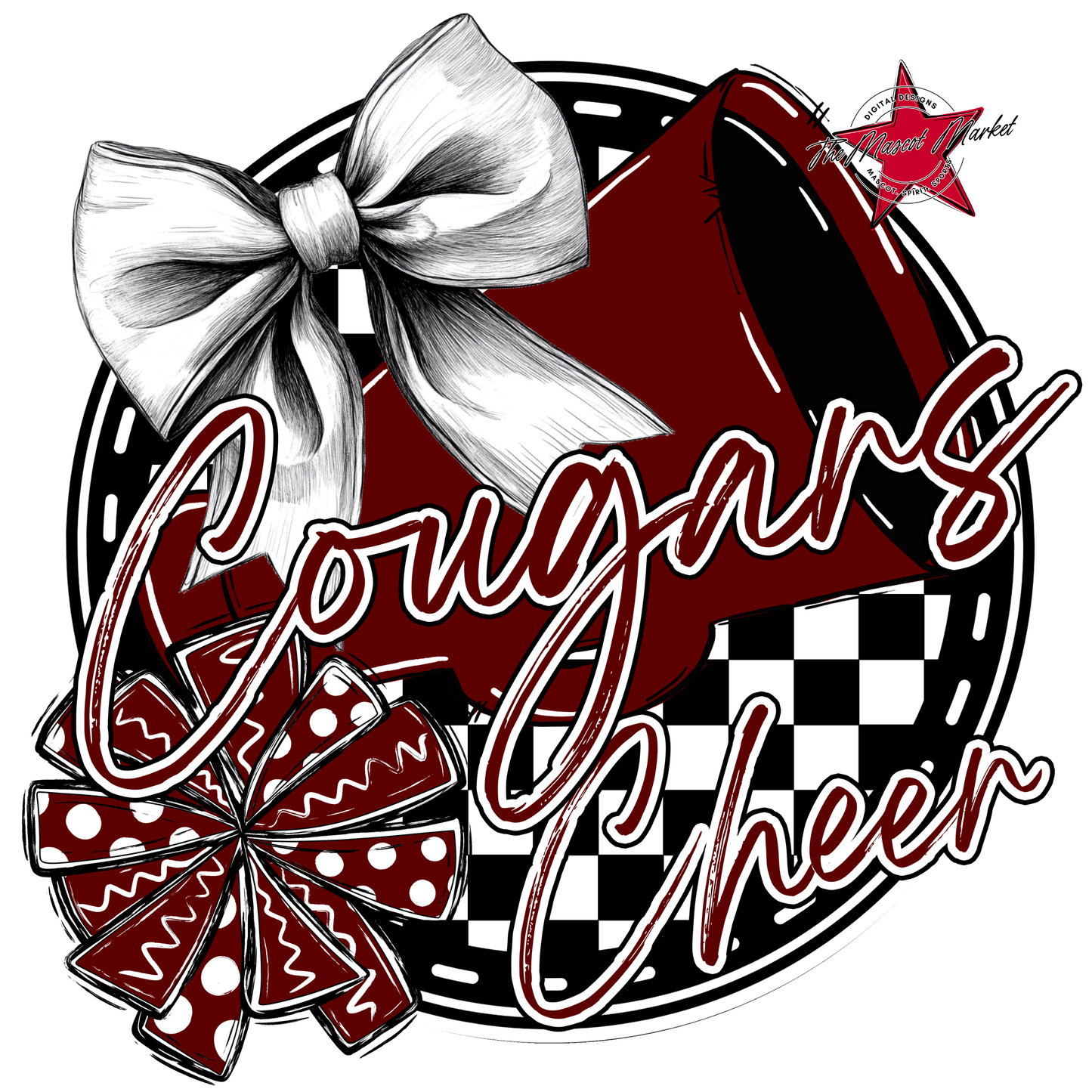 Cougars Circle Cheer Design-Maroon