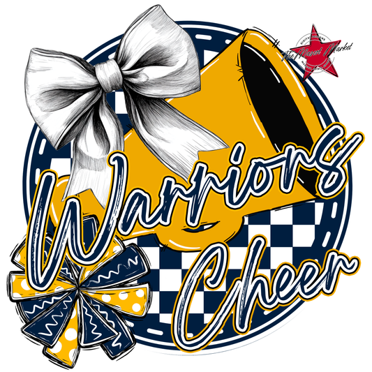 Warriors Circle Cheer Design-Navy-Yellow