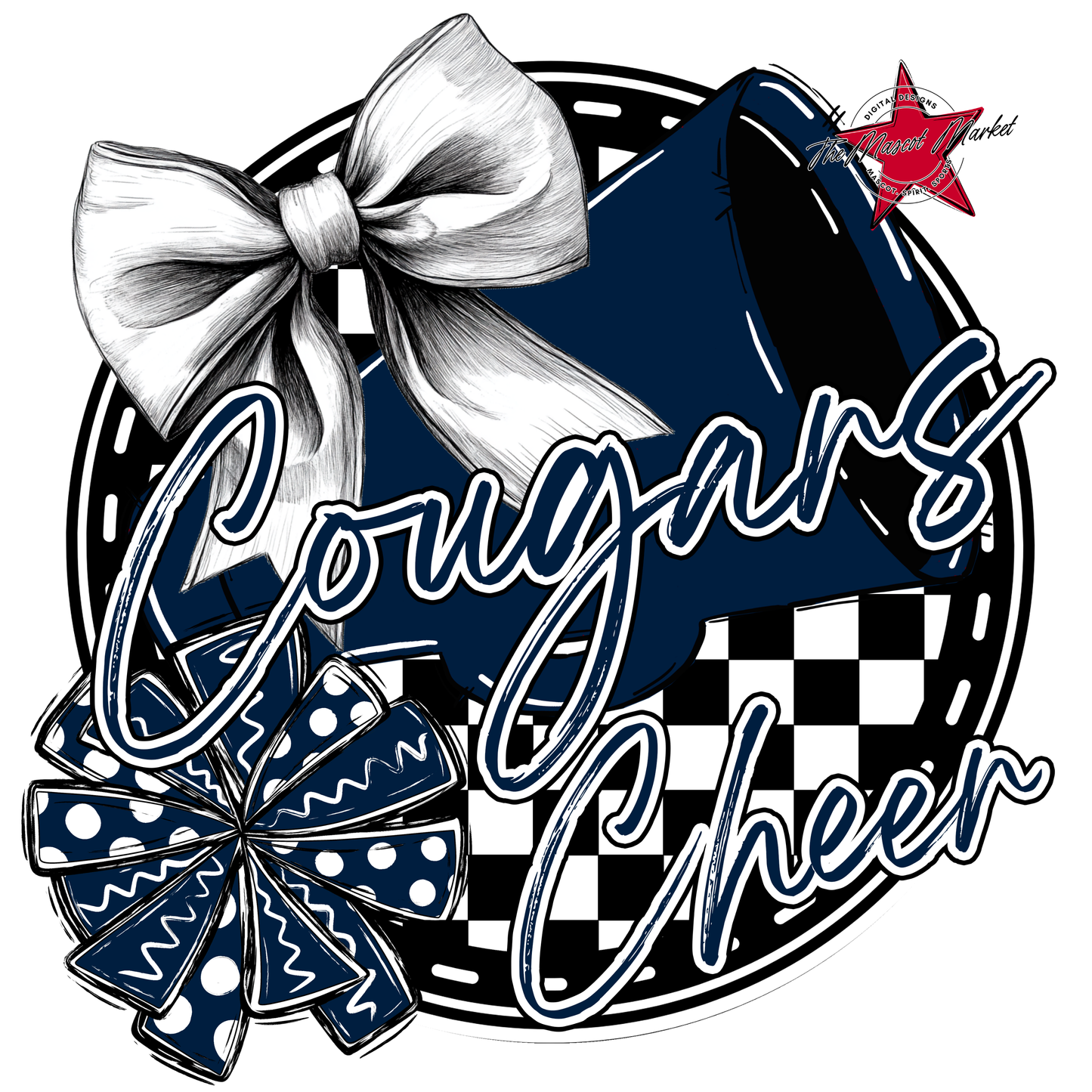 Cougars Circle Cheer Design-Navy