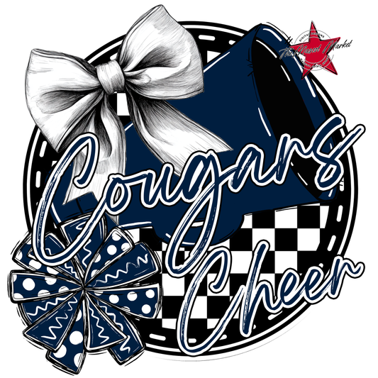 Cougars Circle Cheer Design-Navy