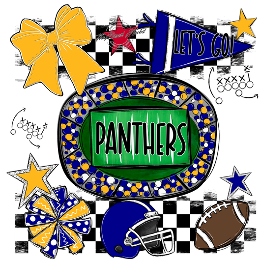 Panthers Checkers Spirit Design-Blue-Yellow