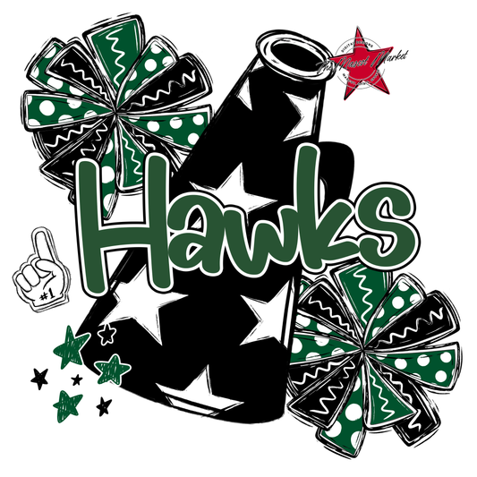 Hawks Alpha Megaphone Design-Green