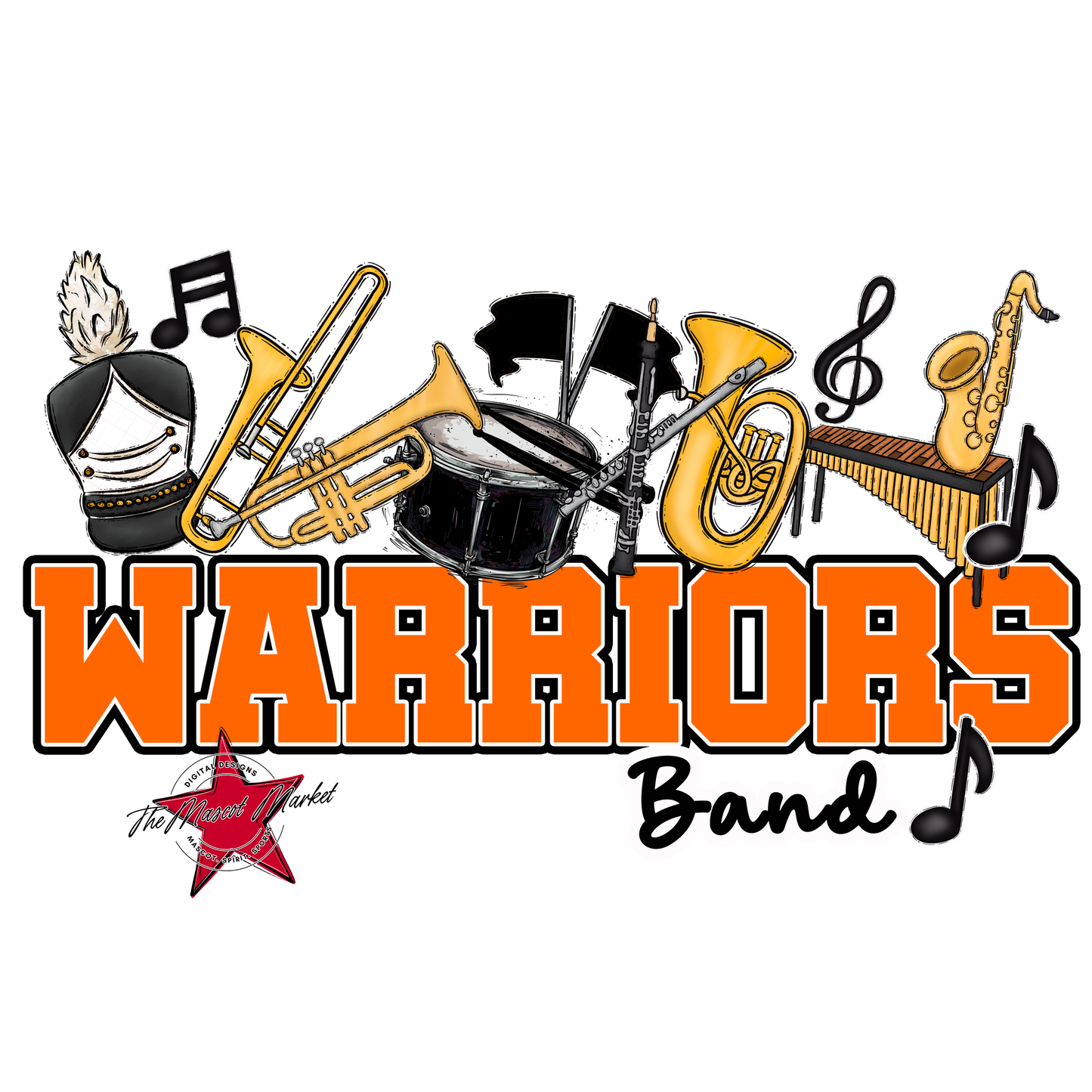 Warriors Varsity Band-Orange