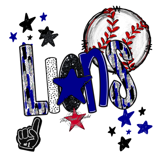 Lions Baseball Scrape-Blue