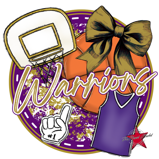 Warriors Circle Basketball Design-Purple-Gold