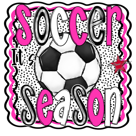 It's Soccer Season Dot Design-Pink