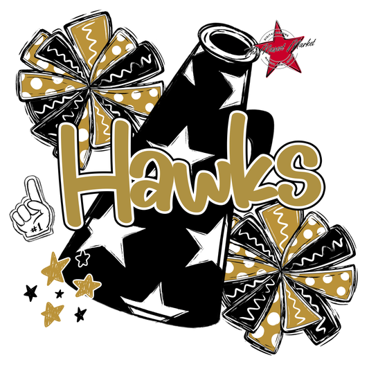 Hawks Alpha Megaphone Design-Gold