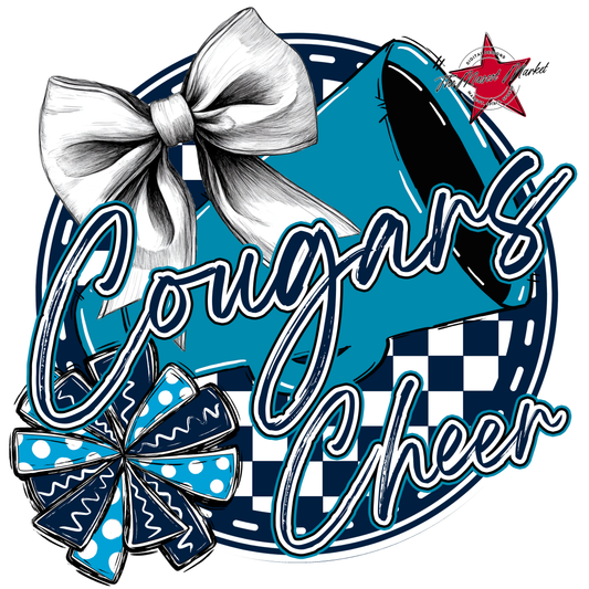 Cougars Circle Cheer Design-Navy-Carolina Blue