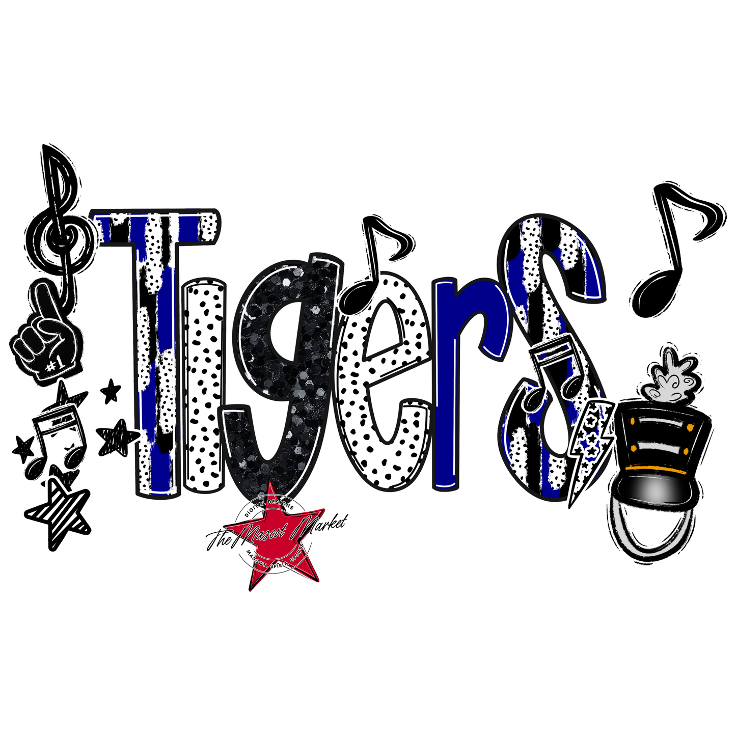 Tigers Band Scrape-Blue