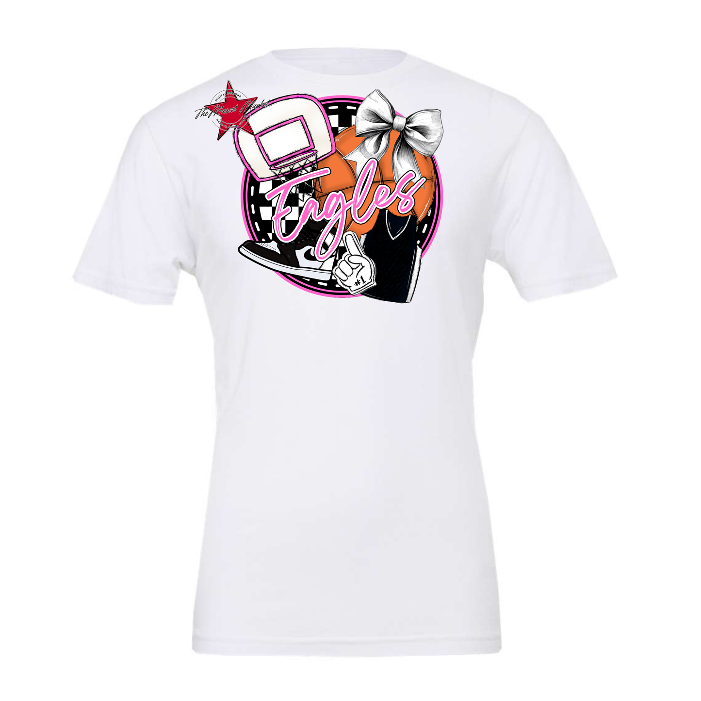 Eagles Circle Basketball Design-Baby Pink