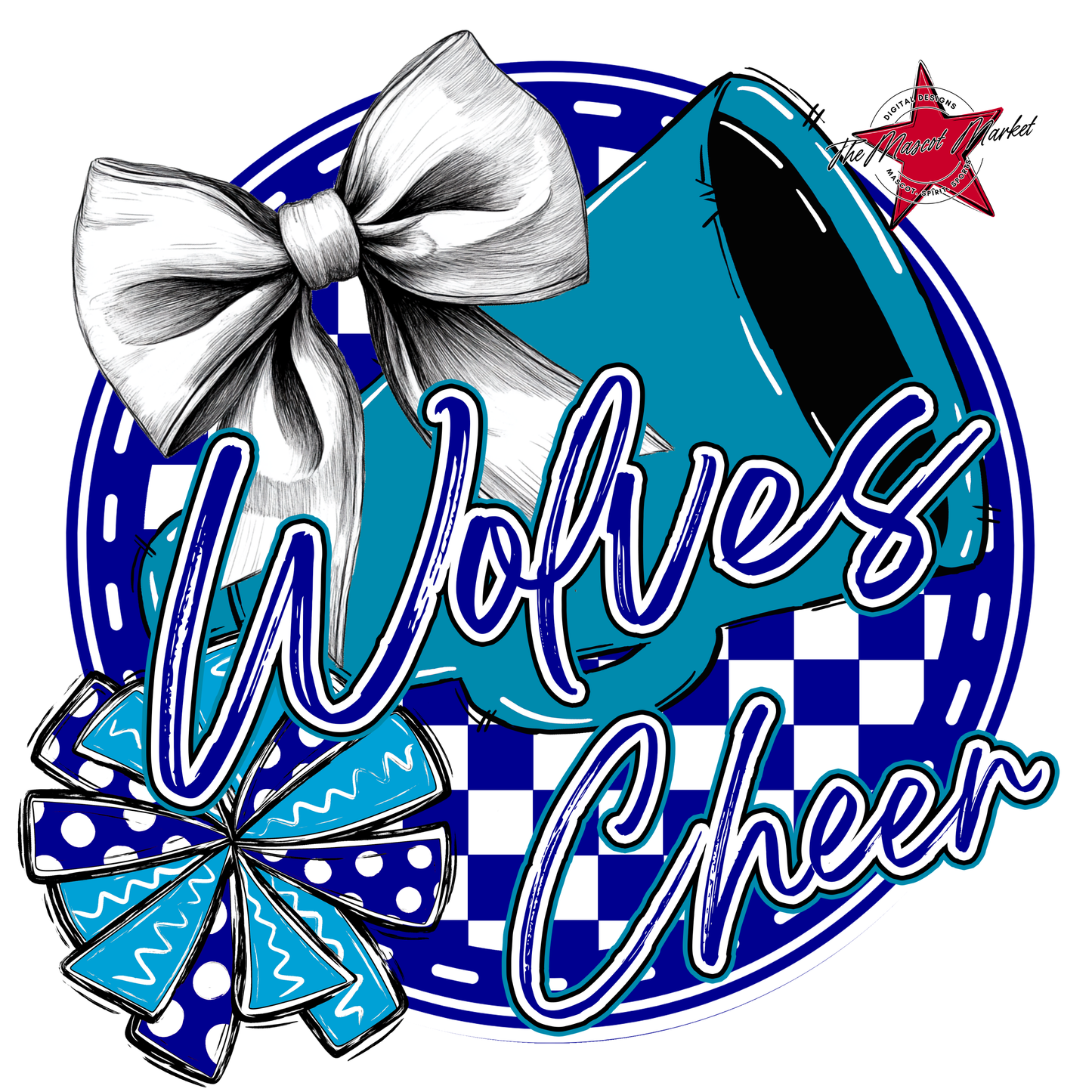 Wolves Circle Cheer Design-Blue-Carolina Blue
