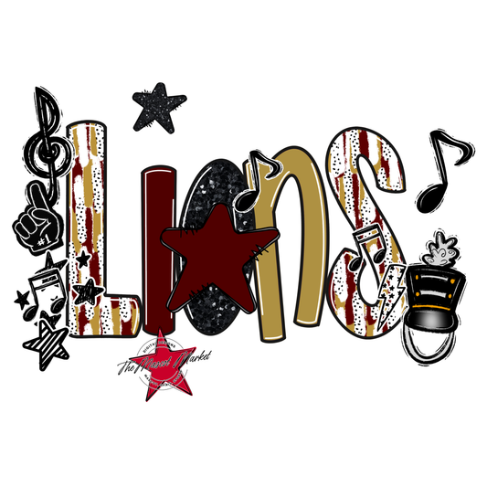 Lions Band Scrape-Maroon-Gold