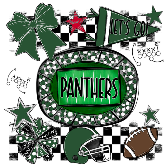 Panthers Checkers Spirit Design-Green