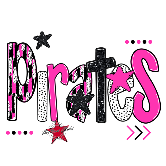 Pirates Brushstroke Alpha w Arrows-Pink