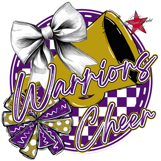 Warriors Circle Cheer Design-Purple-Gold
