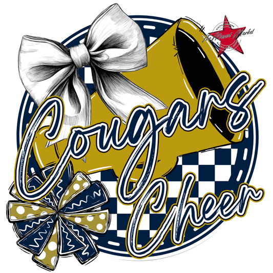 Cougars Circle Cheer Design-Navy-Gold
