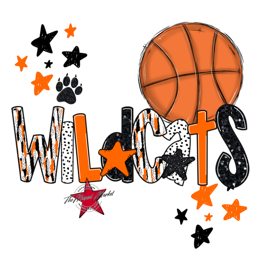 Wildcats Basketball Scrape-Orange