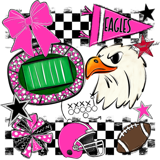 Eagles Checkers Mascot Spirit Design-Pink